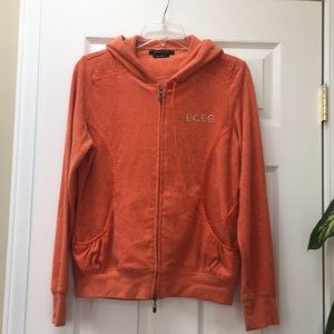 BCBG terry cloth zip front jacket
